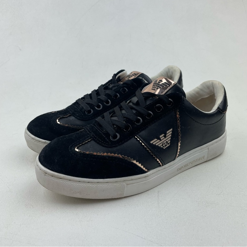 EMPORIO ARMANI Y2K Shoes Women's Suede Leather Sneakers Lace Up Size 6